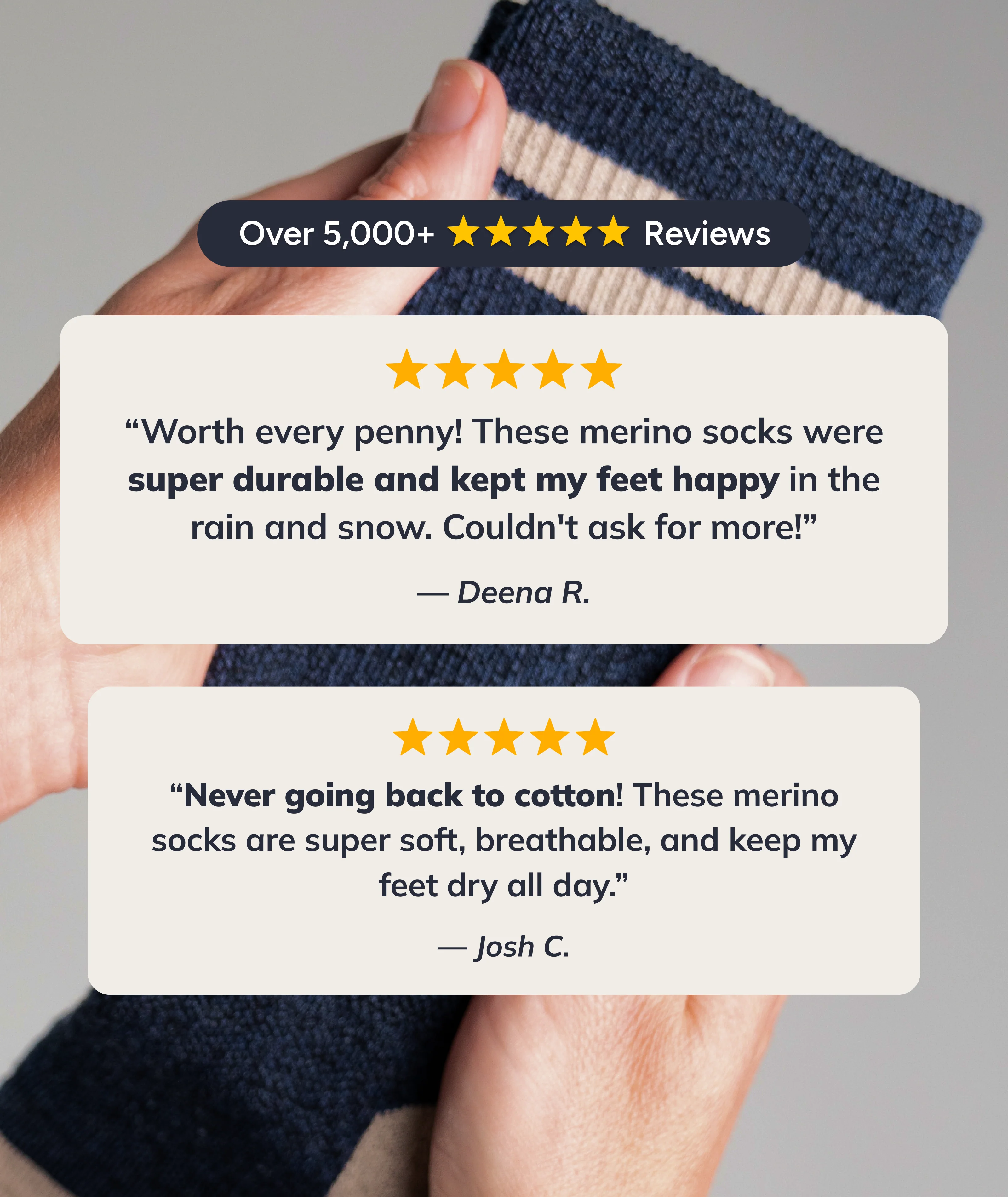 Cobalt Merino Wool Lite Crew Socks - Image 6