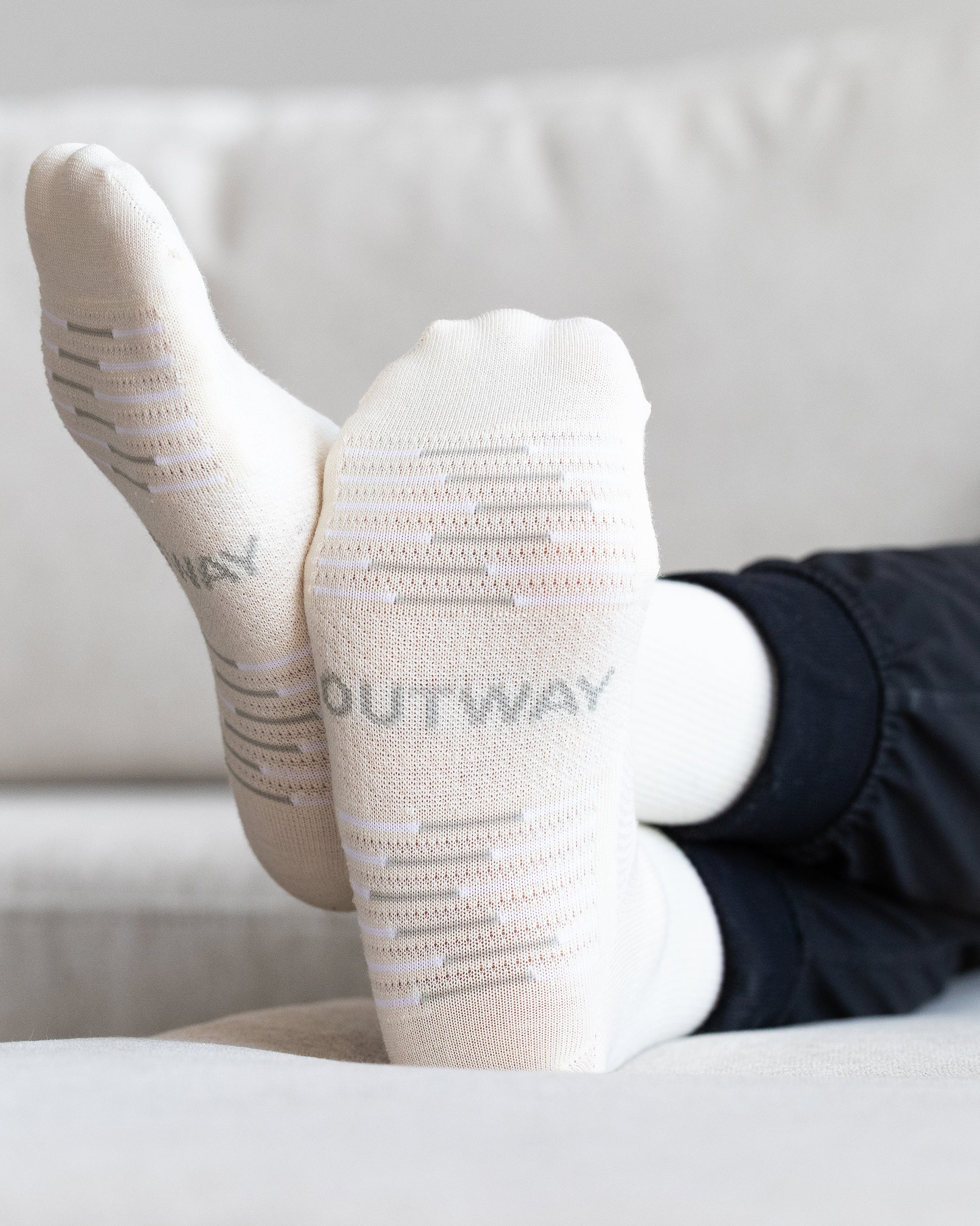 Flagship Off White Merino Wool Lite Crew Socks - Image 3