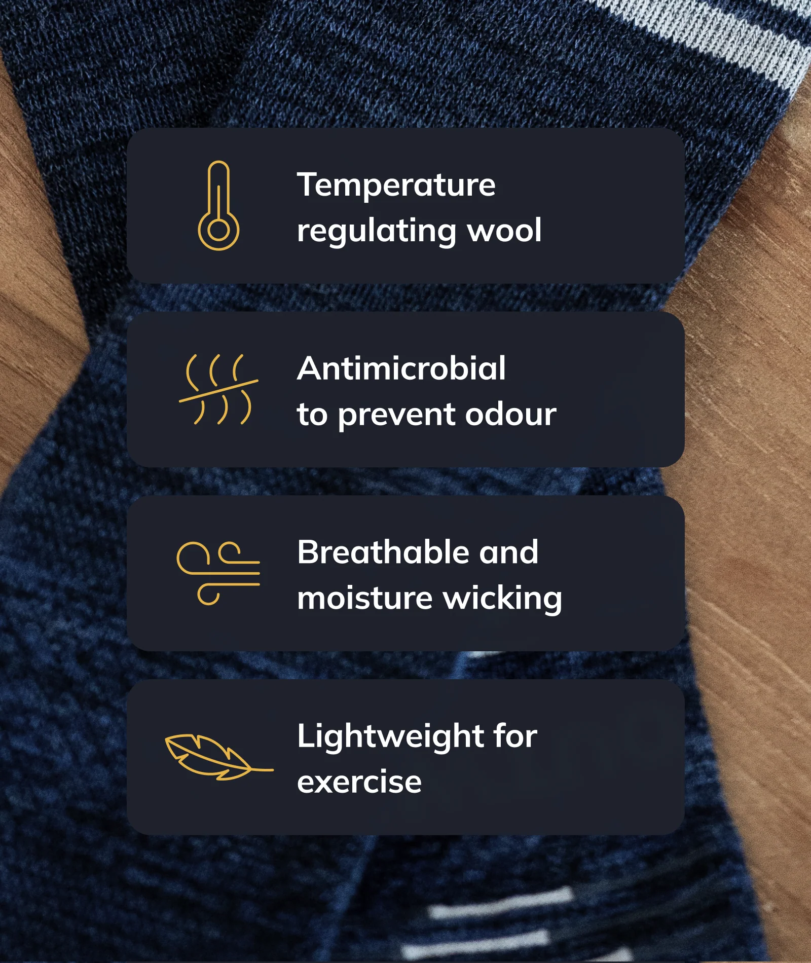 Sky Merino Wool Lite Crew Socks - Image 3