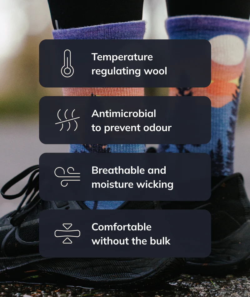 Vancouver Merino Wool Lite Crew Socks - Image 4